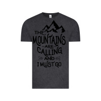 Vintage Black the mountains are calling and i must go   black Vintage Tee - linhVisuals