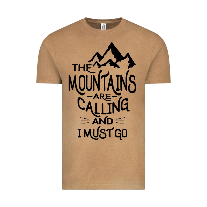 The Mountains Are Calling And I Must Go   Black Vintage Tee by linhVisuals | Teevron