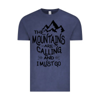 Vintage Denim the mountains are calling and i must go   black Vintage Tee - linhVisuals