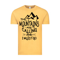 Vintage Mustard the mountains are calling and i must go   black Vintage Tee - linhVisuals