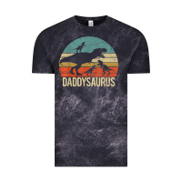 Cloud Black daddy dinosaur daddysaurus 3 three kids xmas christmas gift t shirt Vintage Tee - linhVisuals