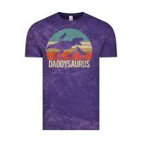 Cloud Purple daddy dinosaur daddysaurus 3 three kids xmas christmas gift t shirt Vintage Tee - linhVisuals