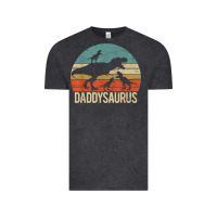 Vintage Black daddy dinosaur daddysaurus 3 three kids xmas christmas gift t shirt Vintage Tee - linhVisuals