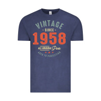 Vintage Denim Vintage Since 1958 - 64th Birthday Retro Classic Vintage Tee - linhVisuals