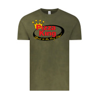 Vintage Olive Pizza King Cowboy Vintage Tee - linhVisuals