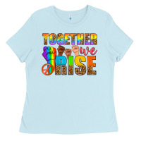 Baby Blue Western LGBTQ+ Together We Rise Ladies Tee - BundleAndBundleShop