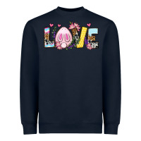 Navy Easter Day Love Easter Heavyweight Sweatshirt - OliviaCreatesArt