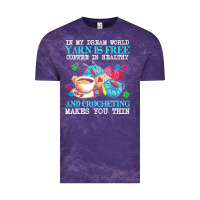 Cloud Purple yarn t  shirt in my dream world yarn is free, coffee is healthy and cr Vintage Tee - linhVisuals