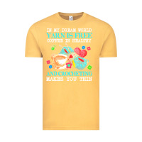 Vintage Mustard yarn t  shirt in my dream world yarn is free, coffee is healthy and cr Vintage Tee - linhVisuals