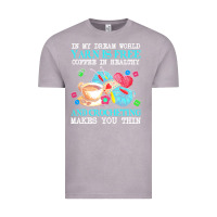 Vintage Zinc yarn t  shirt in my dream world yarn is free, coffee is healthy and cr Vintage Tee - linhVisuals