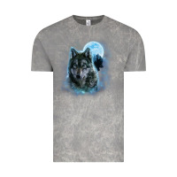 Cloud Rock t shirt, grey wolf hunting ground, icy moon, forest, galaxy Vintage Tee - linhVisuals