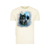 Vintage Arctic t shirt, grey wolf hunting ground, icy moon, forest, galaxy Vintage Tee - linhVisuals