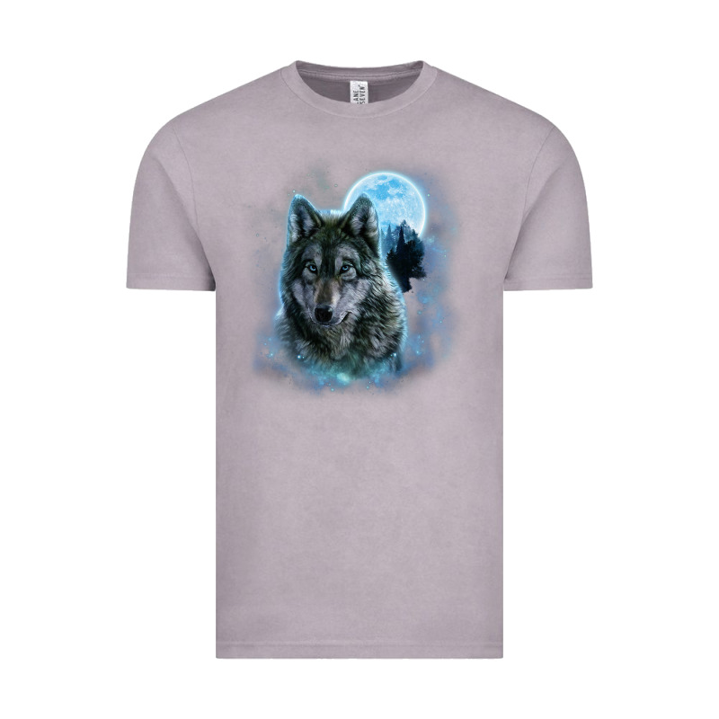 T Shirt, Grey Wolf Hunting Ground, Icy Moon, Forest, Galaxy Vintage Tee by linhVisuals | Teevron