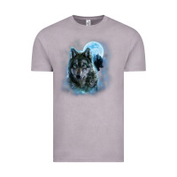 Vintage Zinc t shirt, grey wolf hunting ground, icy moon, forest, galaxy Vintage Tee - linhVisuals