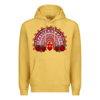 Antique Gold valentines day rainbow with roses Premium Hoodie - RanaPortraitStore