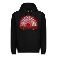 Black valentines day rainbow with roses Premium Hoodie - RanaPortraitStore