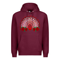 Burgundy valentines day rainbow with roses Premium Hoodie - RanaPortraitStore