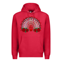 Cardinal valentines day rainbow with roses Premium Hoodie - RanaPortraitStore