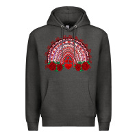 Charcoal Heather valentines day rainbow with roses Premium Hoodie - RanaPortraitStore