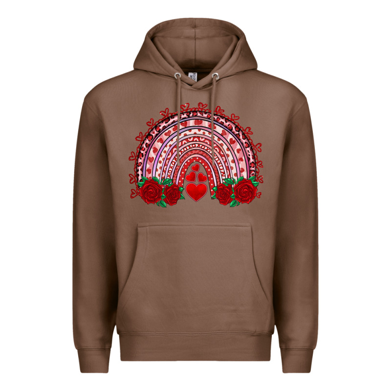 Valentines Day Rainbow With Roses Premium Hoodie by RanaPortraitStore | Teevron