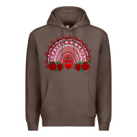 Coffee valentines day rainbow with roses Premium Hoodie - RanaPortraitStore