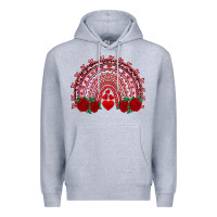 Heather Grey valentines day rainbow with roses Premium Hoodie - RanaPortraitStore