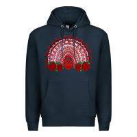 Navy valentines day rainbow with roses Premium Hoodie - RanaPortraitStore