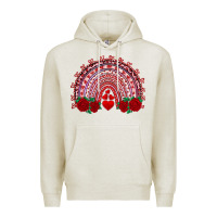 Oatmeal Heather valentines day rainbow with roses Premium Hoodie - RanaPortraitStore