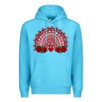 Ocean Blue valentines day rainbow with roses Premium Hoodie - RanaPortraitStore