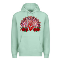 Seafoam valentines day rainbow with roses Premium Hoodie - RanaPortraitStore