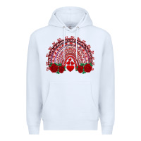 White valentines day rainbow with roses Premium Hoodie - RanaPortraitStore