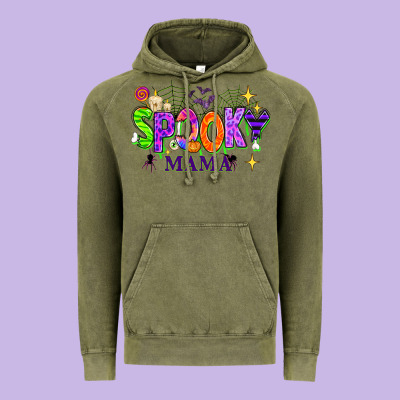 Halloween Spooky Mama Vintage Hoodie Designed By Texasbilliewilder