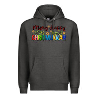 Charcoal Heather merry happy chrismukkah with olive branch Premium Hoodie - FaDigitalArtStudio