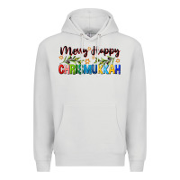 Dove Grey merry happy chrismukkah with olive branch Premium Hoodie - FaDigitalArtStudio