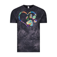 Cloud Black dog paw print tie dye rainbow dog lover rescue retro 70s t shirt Vintage Tee - linhVisuals