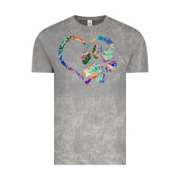 Cloud Rock dog paw print tie dye rainbow dog lover rescue retro 70s t shirt Vintage Tee - linhVisuals