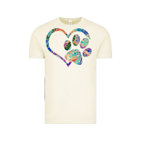 Vintage Arctic dog paw print tie dye rainbow dog lover rescue retro 70s t shirt Vintage Tee - linhVisuals