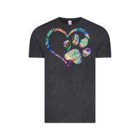 Vintage Black dog paw print tie dye rainbow dog lover rescue retro 70s t shirt Vintage Tee - linhVisuals