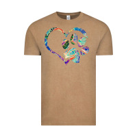 Vintage Coffee dog paw print tie dye rainbow dog lover rescue retro 70s t shirt Vintage Tee - linhVisuals
