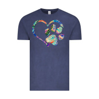 Vintage Denim dog paw print tie dye rainbow dog lover rescue retro 70s t shirt Vintage Tee - linhVisuals