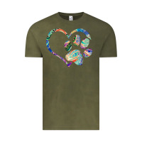 Vintage Olive dog paw print tie dye rainbow dog lover rescue retro 70s t shirt Vintage Tee - linhVisuals