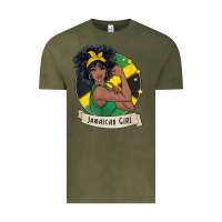 Vintage Olive jamaican black woman t shirt jamaica afro girl pride Vintage Tee - linhVisuals