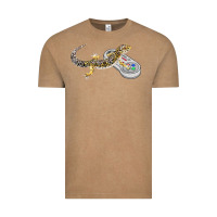 Vintage Coffee leopard gecko playing video game lizard & reptiles gamers t shirt Vintage Tee - linhVisuals