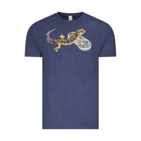 Vintage Denim leopard gecko playing video game lizard & reptiles gamers t shirt Vintage Tee - linhVisuals
