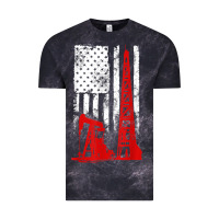 Cloud Black oilfield shirt   us flag oil rig shirt Vintage Tee - linhVisuals