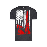 Vintage Black oilfield shirt   us flag oil rig shirt Vintage Tee - linhVisuals