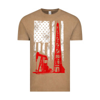 Vintage Coffee oilfield shirt   us flag oil rig shirt Vintage Tee - linhVisuals