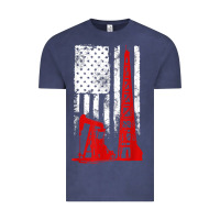 Vintage Denim oilfield shirt   us flag oil rig shirt Vintage Tee - linhVisuals
