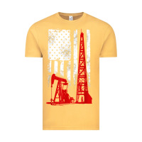 Vintage Mustard oilfield shirt   us flag oil rig shirt Vintage Tee - linhVisuals