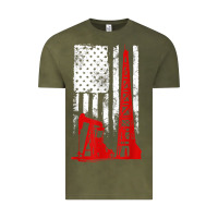 Vintage Olive oilfield shirt   us flag oil rig shirt Vintage Tee - linhVisuals